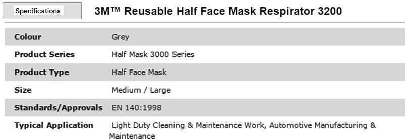 ماسک تری ام 3M3200