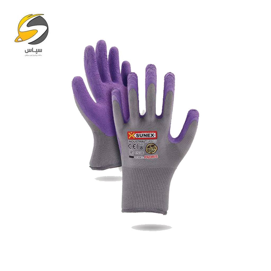 sunex-gloves-padris دستکش ایمنی کف مواد لاتکس فوم سانکس مدل پادریس