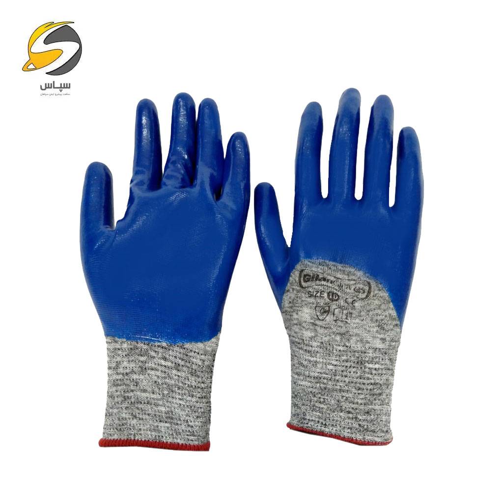 Gilan-safety-gloves,-nitrile-foam-model دستکش ایمنی نیتریل ۳/۴ مواد گیلان