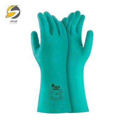 دستکش ایمنی نیتریل سبز کاستا مدل Green Nitrile Glove